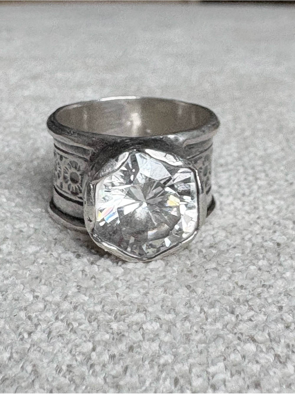 Silpada Sterling Silver Cubic Zirconia "Queen For A Day" Ring, R2208, Size 8.5
